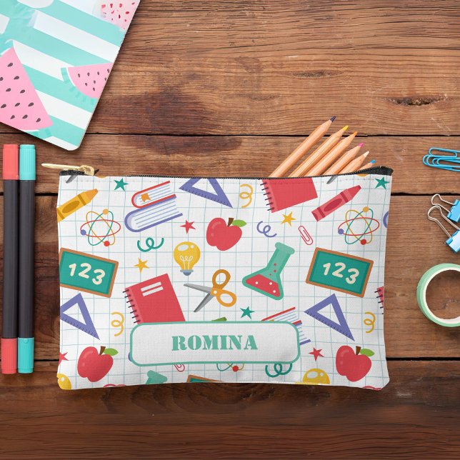 Pochette À Accessoires Élément scolaire coque/sac au crayon (School elements Pencil case/bag Accessory Pouch)