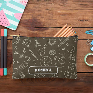 Pochette À Accessoires Eléments scolaires Brown coque/sac