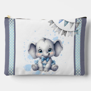 Pochette À Accessoires Eléphant bleu doux - Petite cacahuète