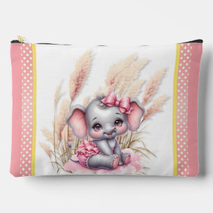 Pochette À Accessoires Eléphant rose doux - Sourires d'arachide