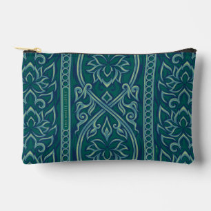 Pochette À Accessoires Emerald Lotus Tapestry Motif - Le Lotus Blanc