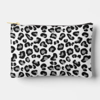 Empreinte de léopard en noir et blanc avec gris