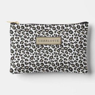 Pochette À Accessoires Empreinte de léopard Tan élégant