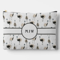 Emus Bird Lovers Patterned Monogrammed