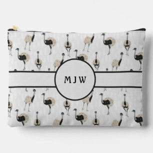 Pochette À Accessoires Emus Bird Lovers Patterned Monogrammed