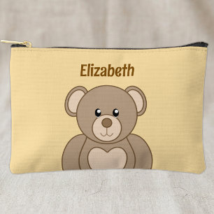 Pochette À Accessoires Enfants ours en peluche mignon ajoutent un nom mar