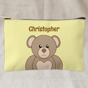 Pochette À Accessoires Enfants ours en peluche mignon ajoutent un nom mar
