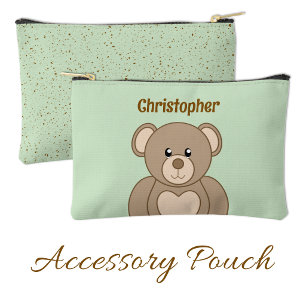 Pochette À Accessoires Enfants ours en peluche mignon ajoutez un nom marr