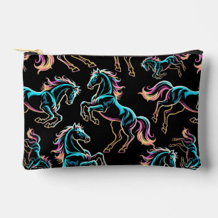 Pochette À Accessoires Enseigne au néon Cheval Style Rétro Glitch