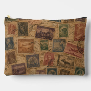 Pochette À Accessoires Éphémère Philatélique de Timbre Postal Ancien