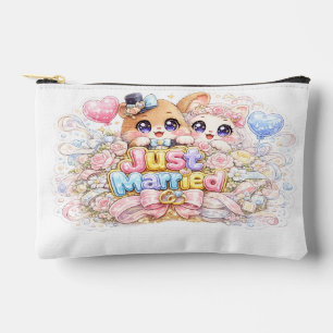 Pochette À Accessoires Épinglette Pastel Animaux Couple Mariés Kawaii Mig
