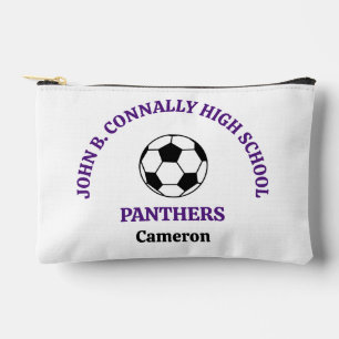 Pochette À Accessoires Équipe de soccer personnalisée du lycée Violet