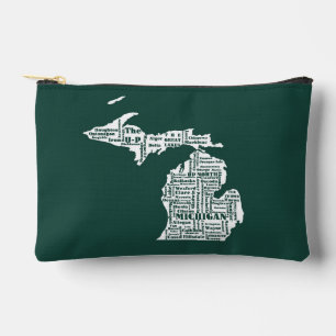 Pochette À Accessoires État vert des villes du Michigan