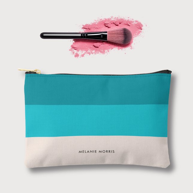 Pochette À Accessoires Été Fresh Blue Beach Vibe Stripes (Créateur téléchargé)