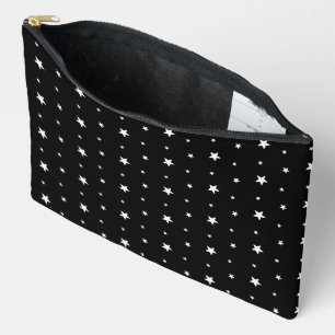 Pochette À Accessoires Étoiles blanches sur noir