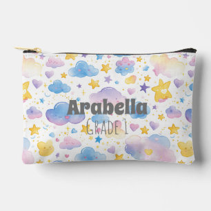 Pochette À Accessoires Étoiles Et Nuages Aquarelle Enfants