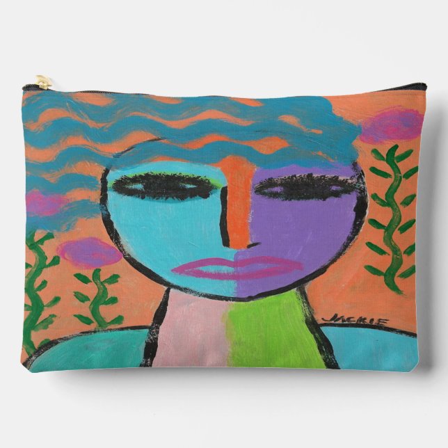 Pochette À Accessoires Femme avec art Abstrait Rose (Recto)