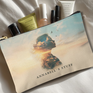 Pochette À Accessoires Femme romantique Nature Silhouette personnalisée