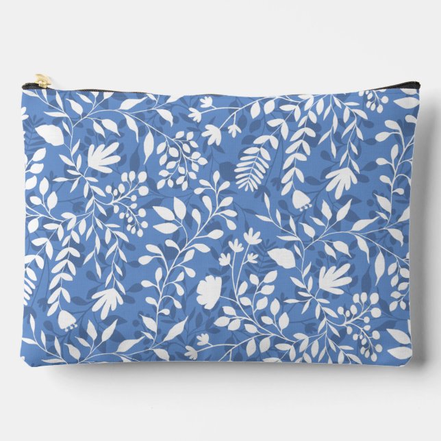 Pochette À Accessoires Feuillage enchanté Joli Motif de jardin fleuri (Recto)