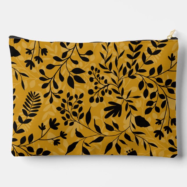 Pochette À Accessoires Feuillage enchanté Joli Motif de jardin fleuri (Verso)