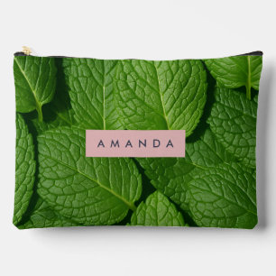 Pochette À Accessoires Feuille de Menthe Fraîche Verte Vibrante Personnal