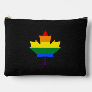 Pochette À Accessoires Feuille d'érable de fierté arc-en-ciel 