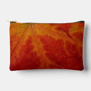Pochette À Accessoires Feuille d'érable rouge Abstraite Automne Photograp