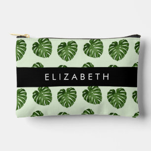 Pochette À Accessoires Feuilles de palme, Motif tropical, Votre nom