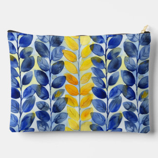 Pochette À Accessoires Feuilles jaunes et bleues
