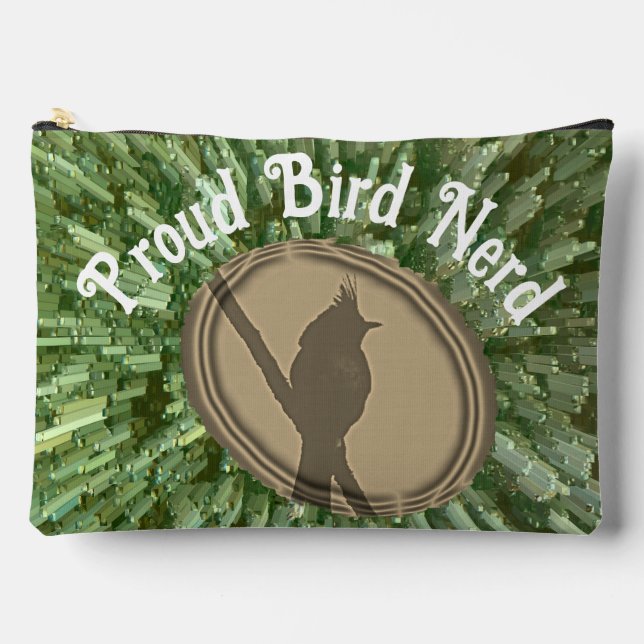 Pochette À Accessoires Fier Oiseau Nerd Silhouette Brown Oiseau vert (Recto)