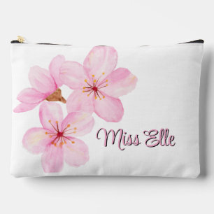 Pochette À Accessoires Fille rose floral personnalisé