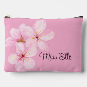 Pochette À Accessoires Fille rose floral personnalisé