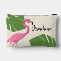 Flamant rose et feuilles Tropical personnalisé bac