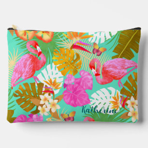 Pochette À Accessoires Flamant rose Garden Turquoise