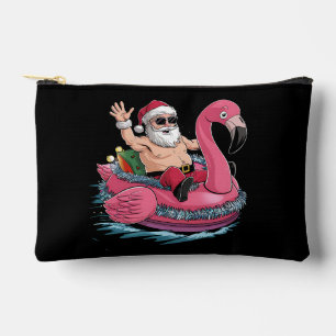 Pochette À Accessoires Flamingo Santa Flotteur Noël en Juillet Été