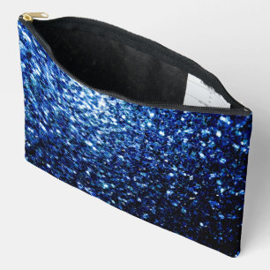 Pochette À Accessoires Flamme de parties scintillant bleu foncé