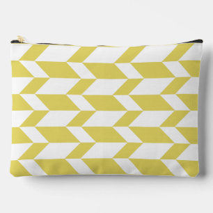 Pochette À Accessoires Flèche à deux tons en gras Chevron rayé jaune blan