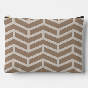 Pochette À Accessoires Flèches franches contre les flèches Chevron Brown