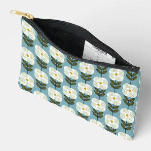 Pochette À Accessoires Fleur de glamour fraîche - blanc et bleu