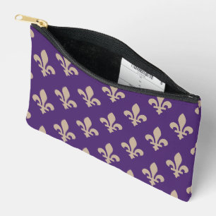 Pochette À Accessoires Fleur de Lis Motif, Royal French Creative on Purpl