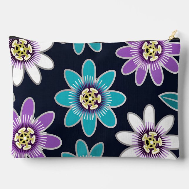 Pochette À Accessoires Fleur de passion Monogramme sur mesure Floral Gran (Verso)