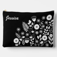 Fleur sauvage Boho noir et blanc
