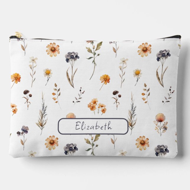 Pochette À Accessoires Fleur sauvage personnalisé (Recto)