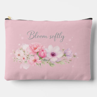 Pochette À Accessoires Fleurir doucement – Fleurs aquarelles pastel 