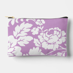 Pochette À Accessoires Fleurs blanches vintage sur fond lavande 