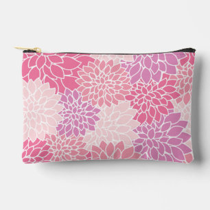 Pochette À Accessoires Fleurs Dahlia, Motif De Fleurs, Dahlia Rose