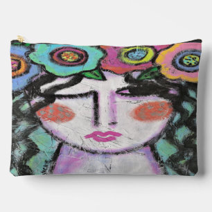 Pochette À Accessoires Fleurs dans ses cheveux Art Abstrait
