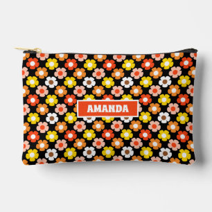 Pochette À Accessoires Fleurs d'automne rétro Motif Noir