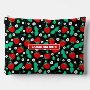 Pochette À Accessoires Fleurs de fraise et de marmite personnalisées