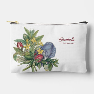 Pochette À Accessoires Fleurs de Laurier Myrte Nom Demoiselle d'Honneur